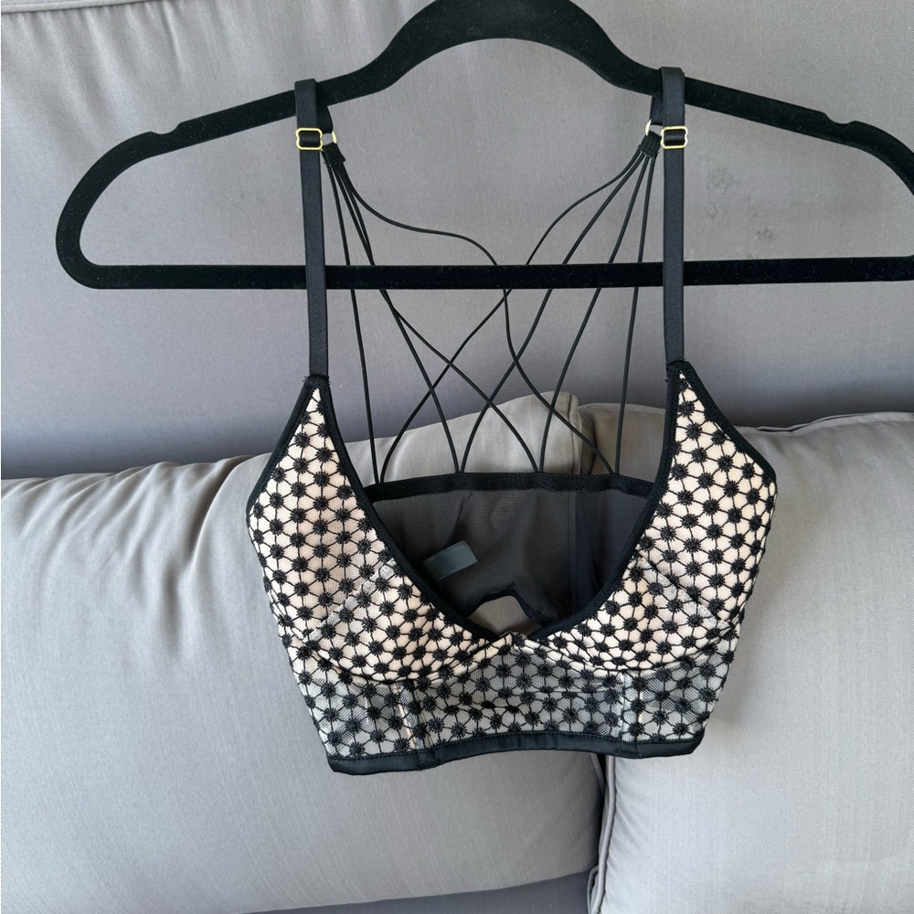 Super Low Cut Black and White Women's Bra